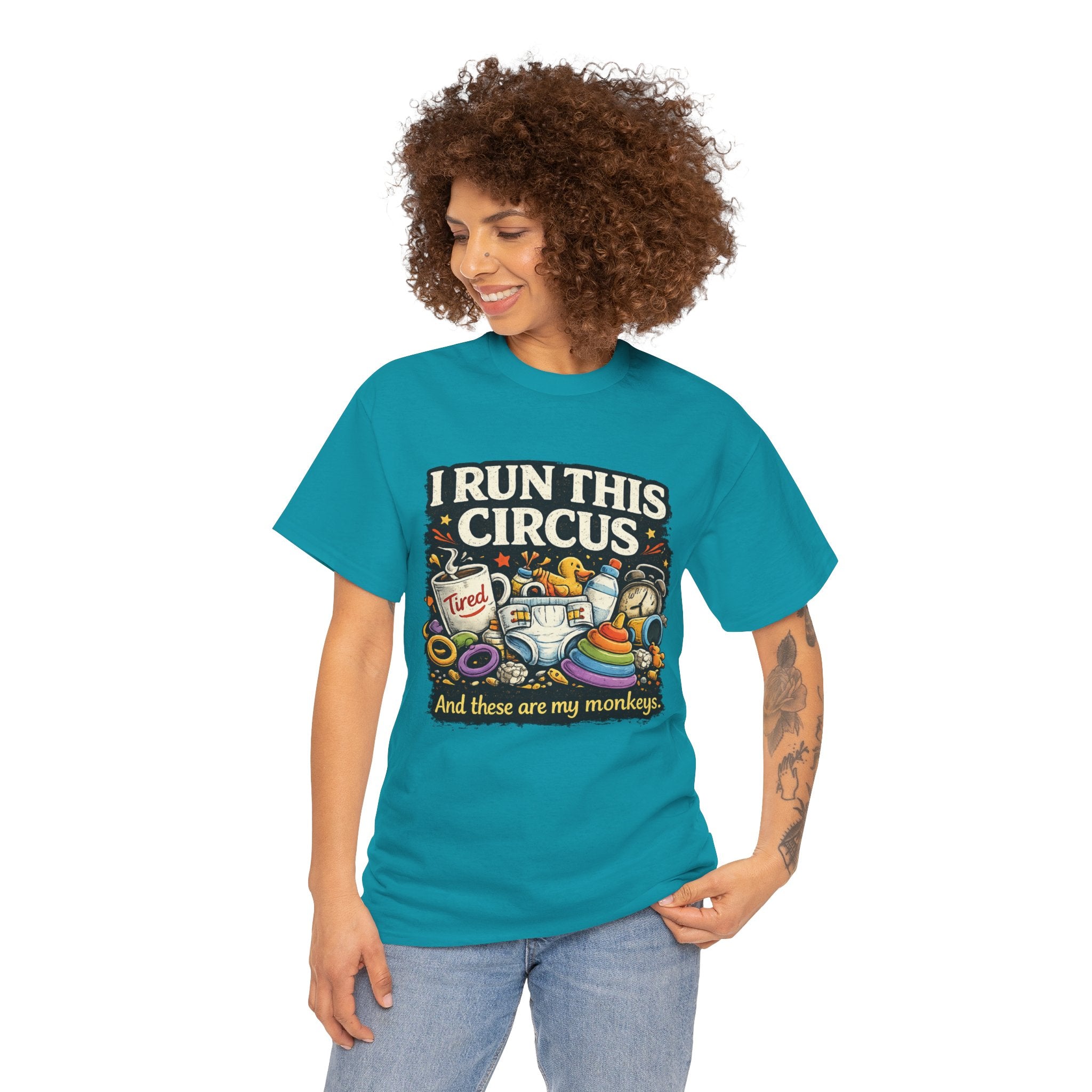 I Run This Circus T-Shirt — Funny Mom/Teacher Humor Tee ("And these are my monkeys")