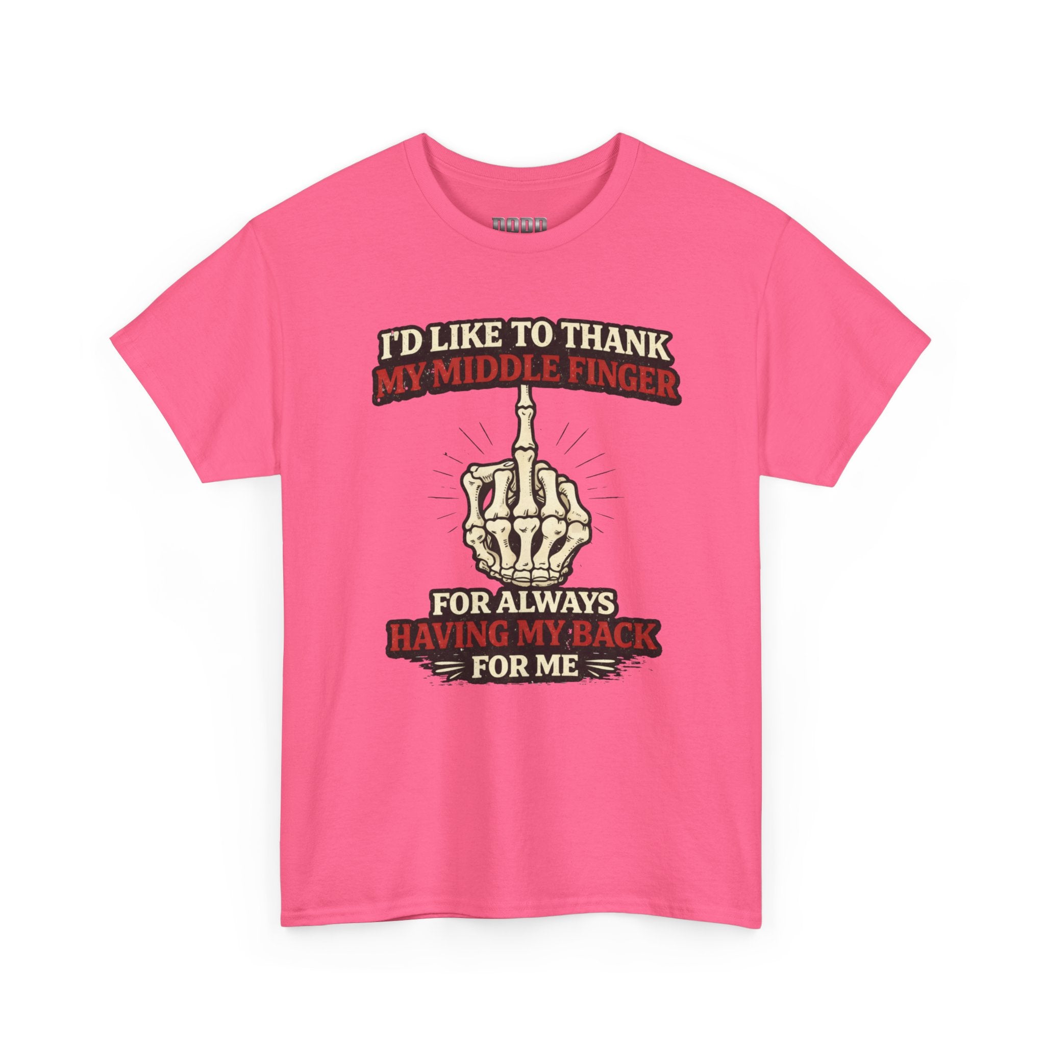 Middle Finger Skeleton Tee – “Thanks for Always Having My Back” Graphic T-Shirt