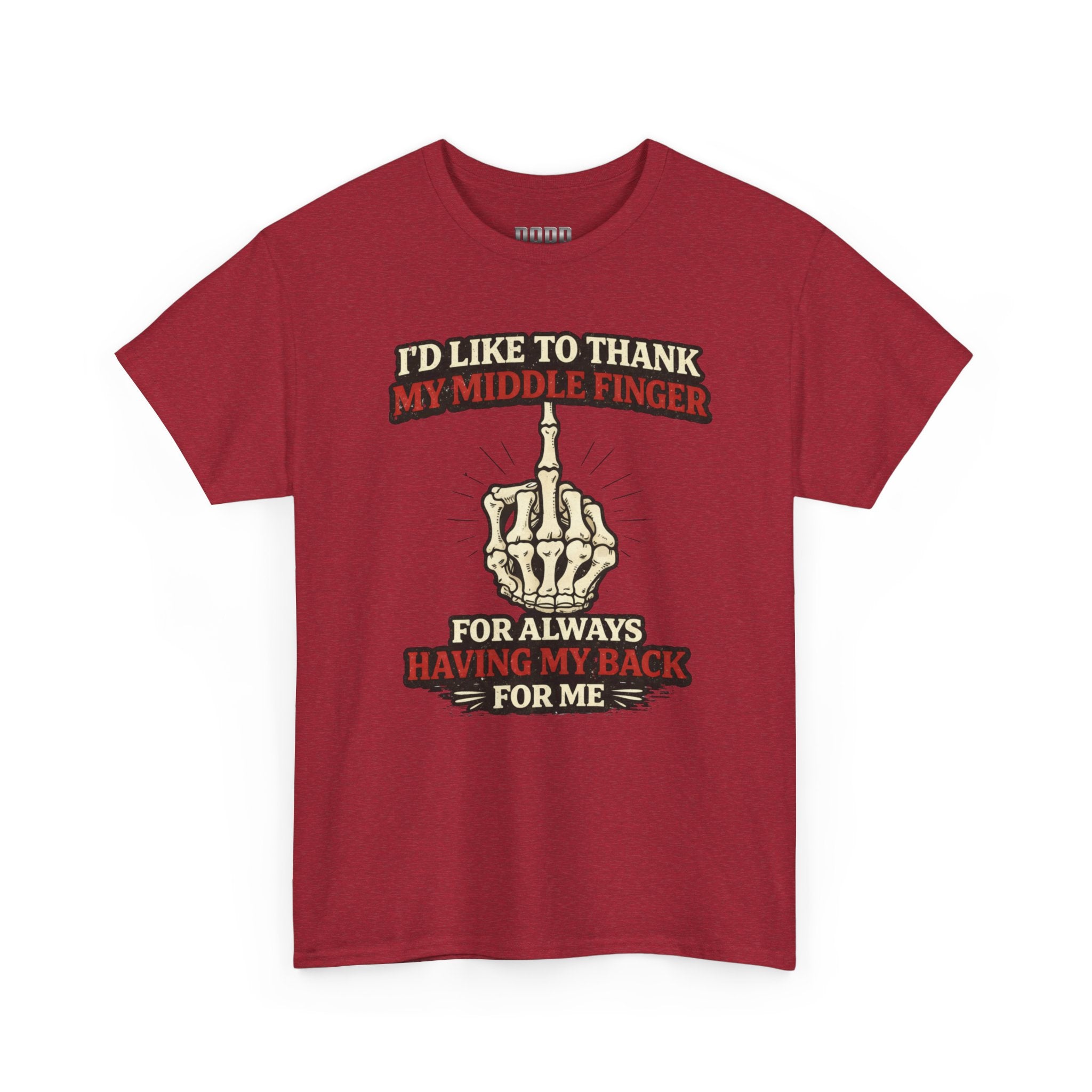 Middle Finger Skeleton Tee – “Thanks for Always Having My Back” Graphic T-Shirt