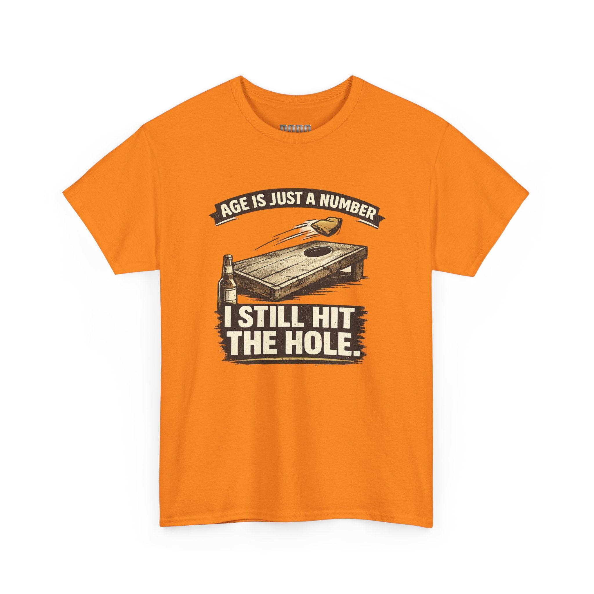 Cornhole Graphic Tee — "Age Is Just a Number, I Still Hit the Hole" Funny Corn Toss Shirt