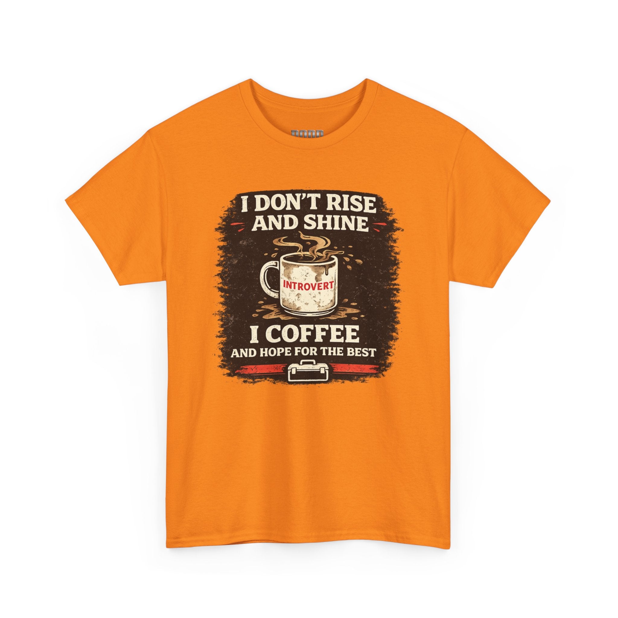 Coffee Introvert T-Shirt — “I Don't Rise and Shine, I Coffee” Funny Mug Graphic Tee