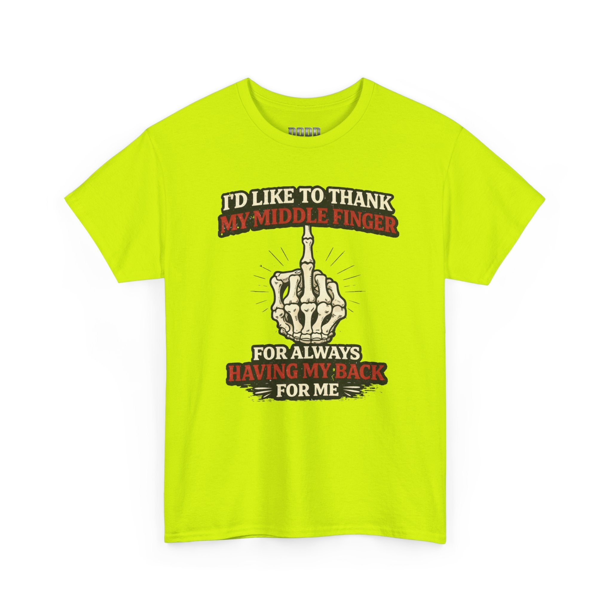 Middle Finger Skeleton Tee – “Thanks for Always Having My Back” Graphic T-Shirt