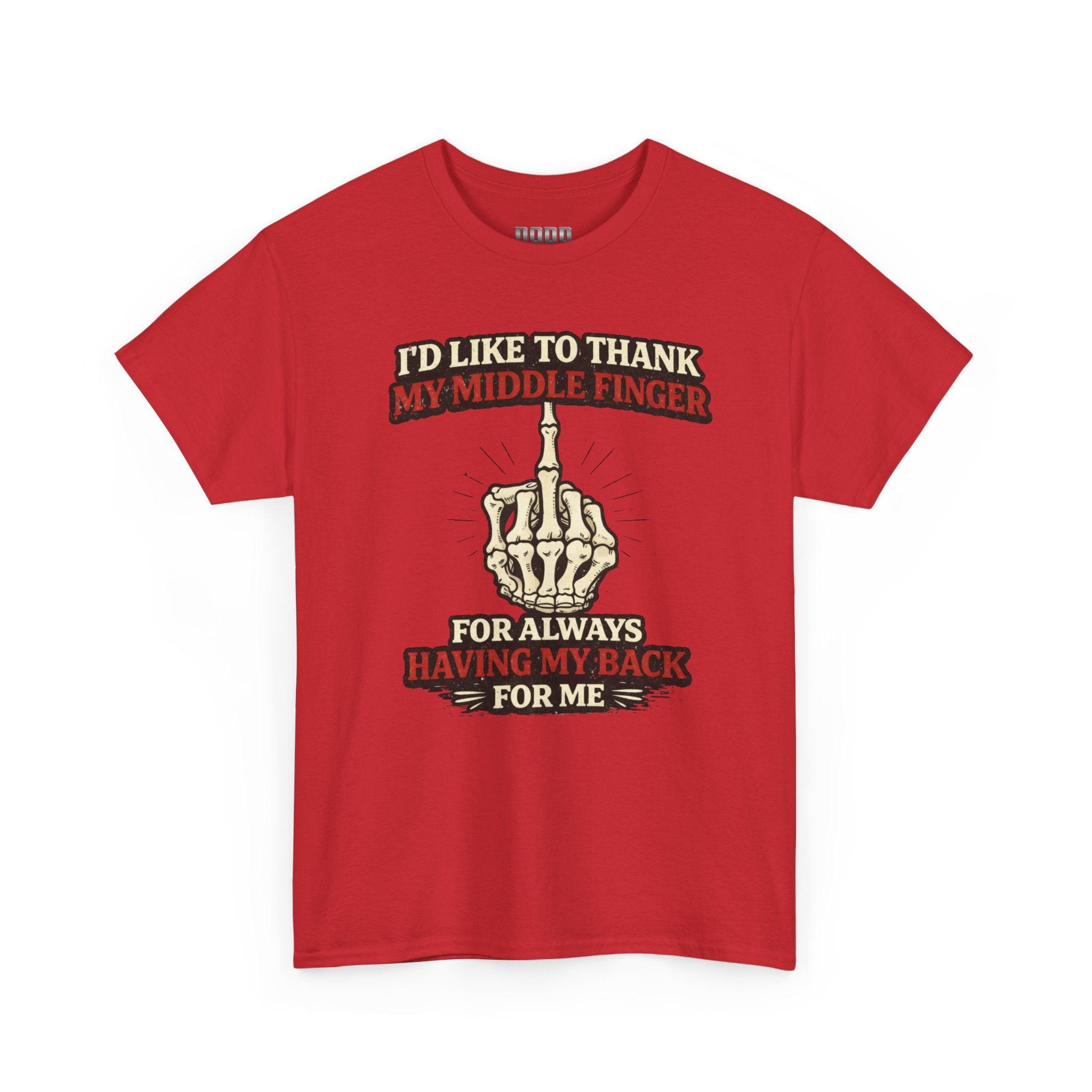 Middle Finger Skeleton Tee – “Thanks for Always Having My Back” Graphic T-Shirt