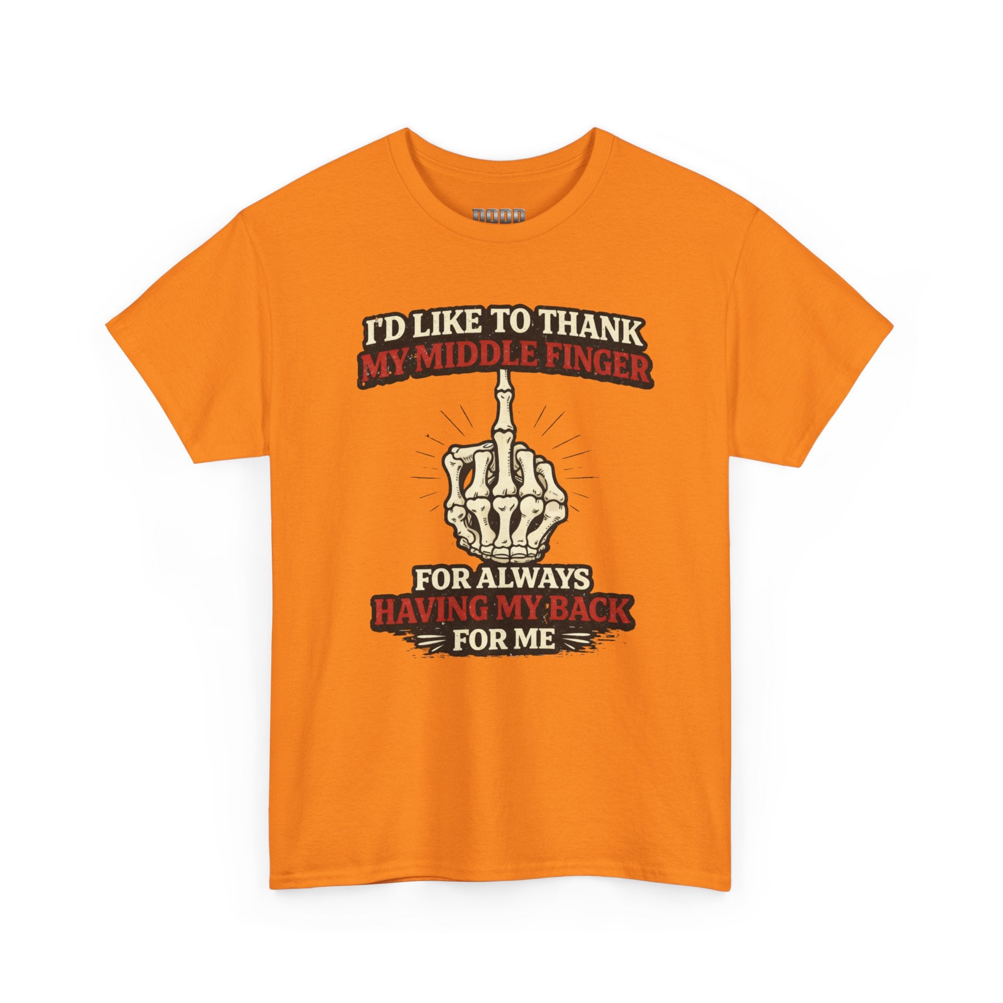 Middle Finger Skeleton Tee – “Thanks for Always Having My Back” Graphic T-Shirt